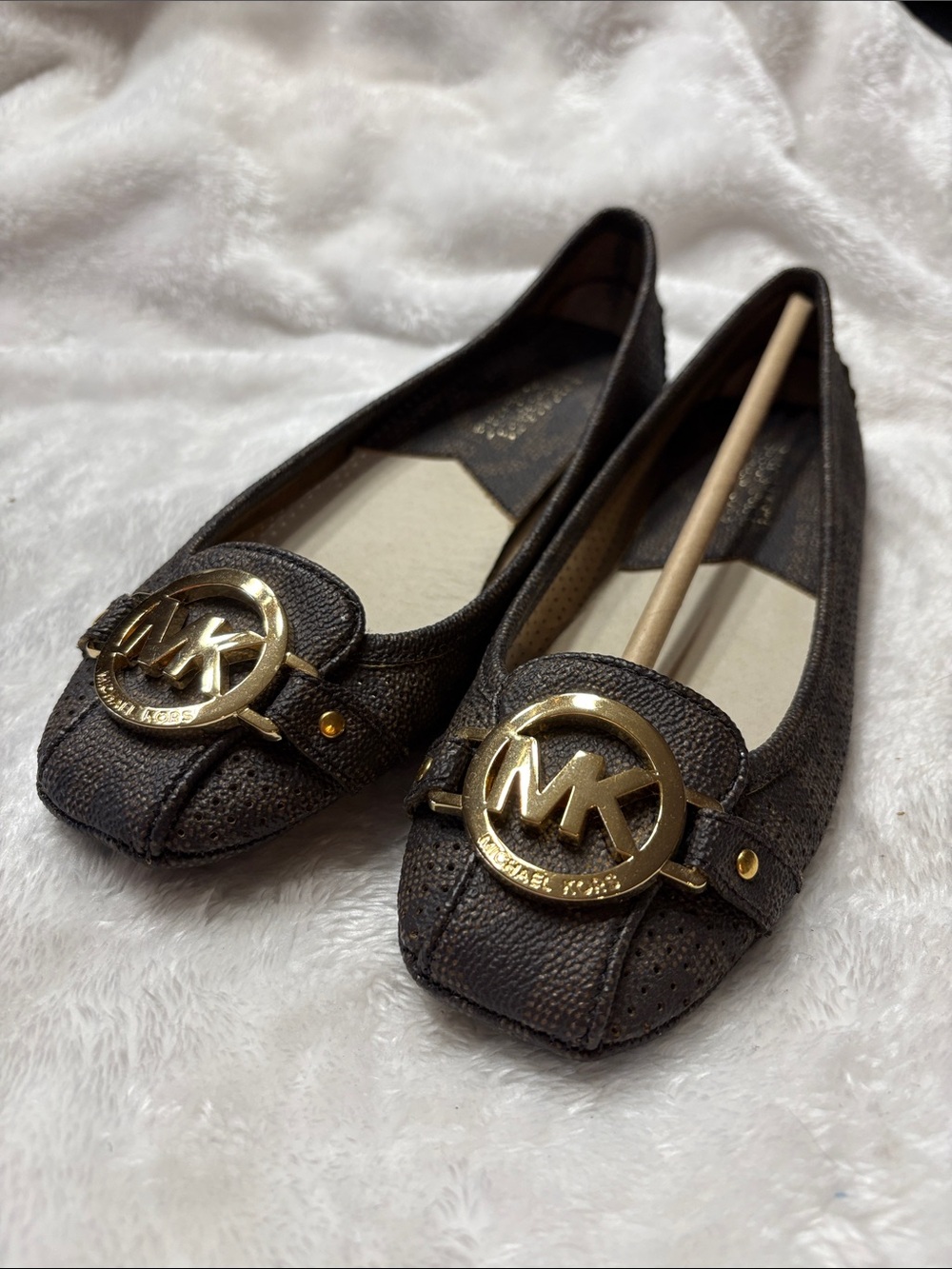 Michael Kors Leather Logo Ballet Flats
